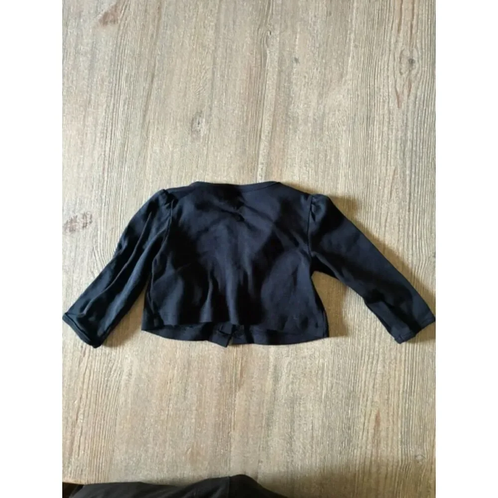 Carter's Black Cat Pocket Cardigan 6 Months EUC